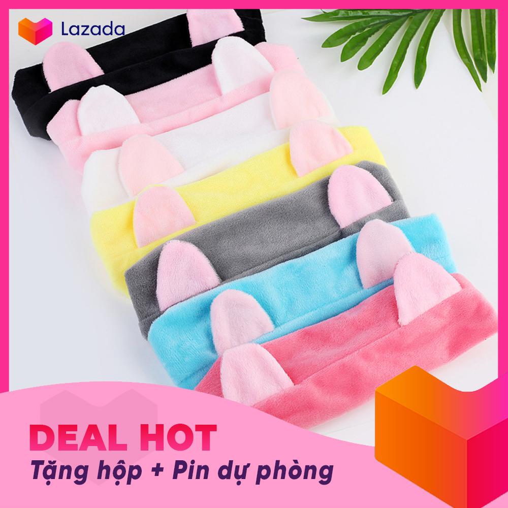 Băng đô rửa mặt hình tai mèo vải nhung