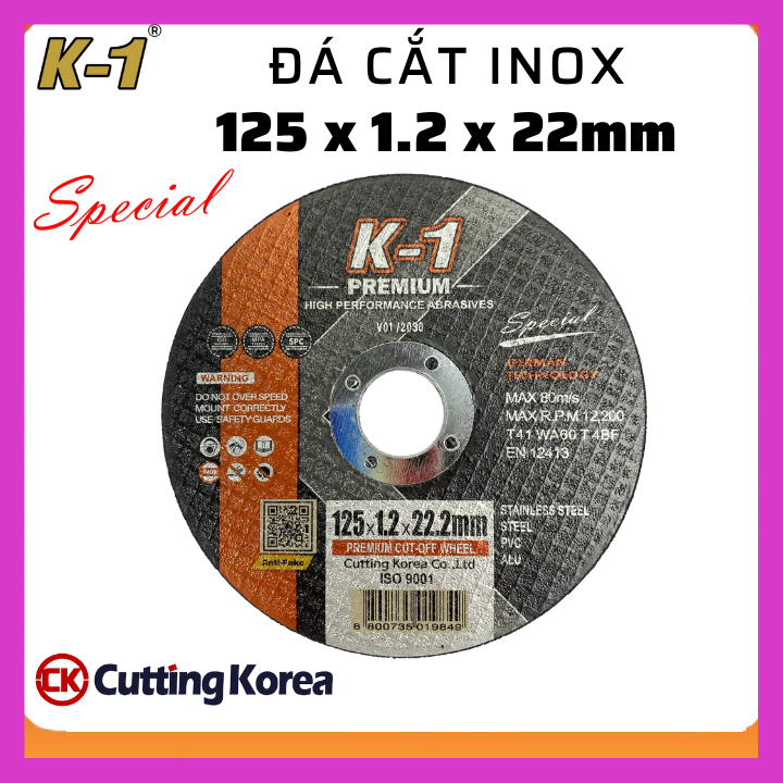 Đá cắt sắt inox đặc biệt 125 thương hiệu k1