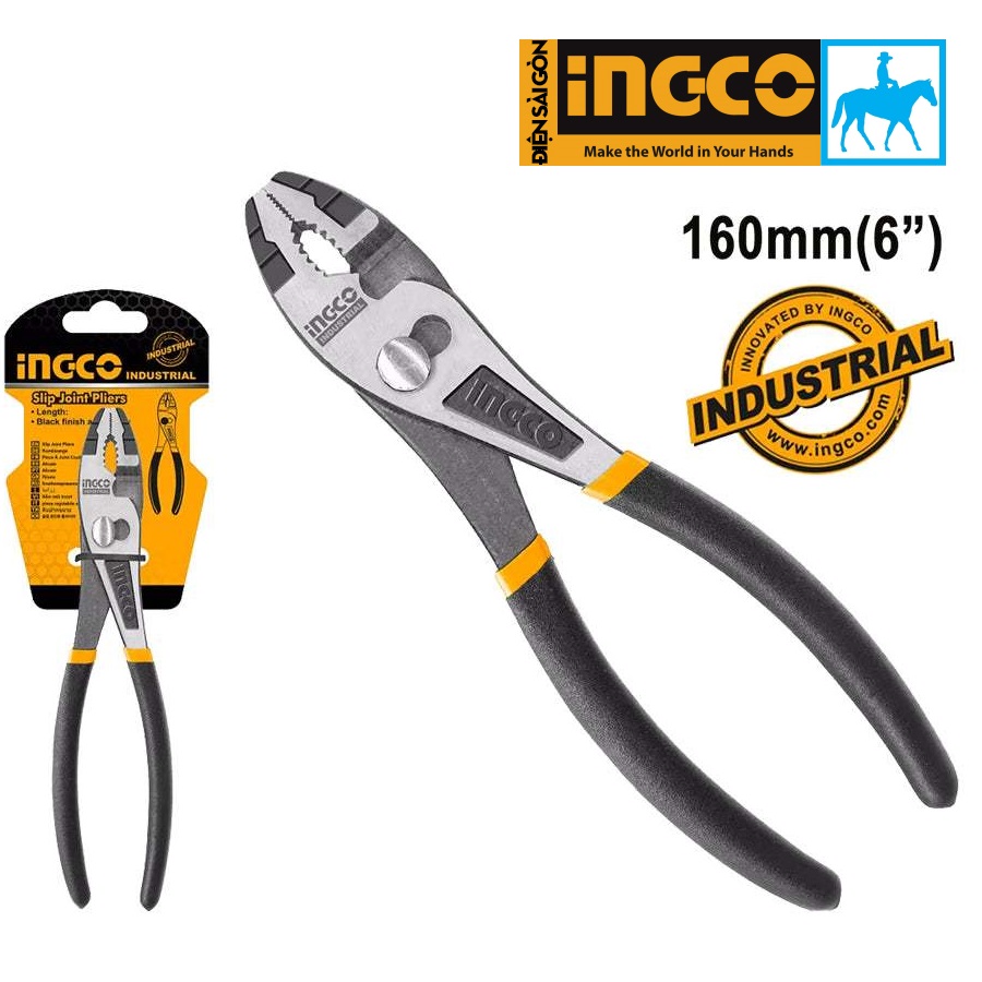 Kìm kềm 2 lỗ 6inch 160mm slip joint plier tolsen ingco 10311 hspjp02160