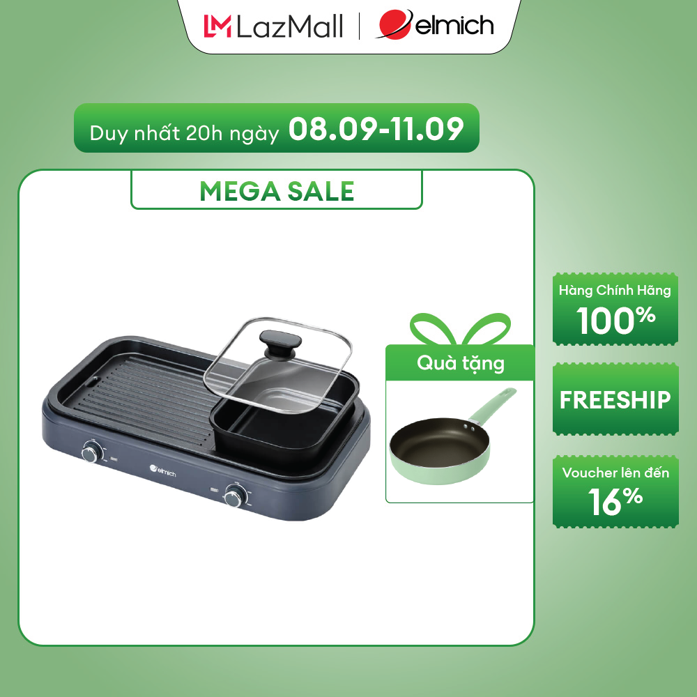 (Chỉ 20h ngày 09-12.10)Bếp nướng lẩu đa năng Elmich HE-3908