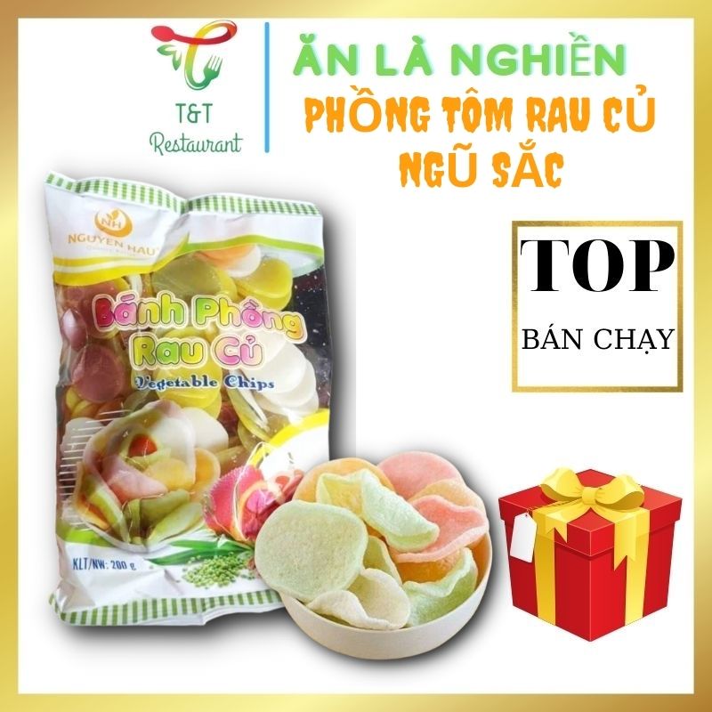 Bánh phồng tôm rau củ ngũ sắc gói 200g