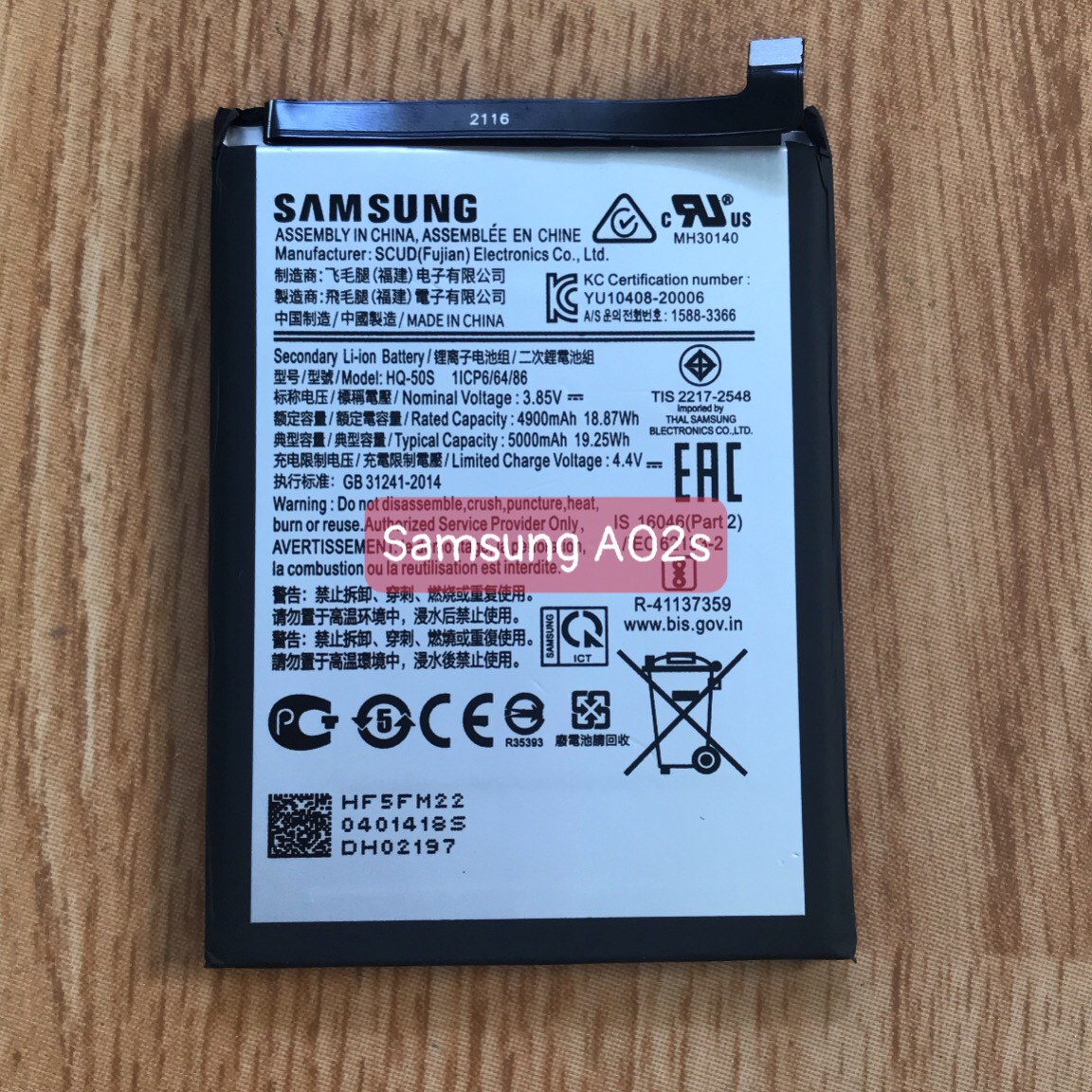 Mã pin hq-50sd samsung a02s loại tốt dung lượng cao 4900mah