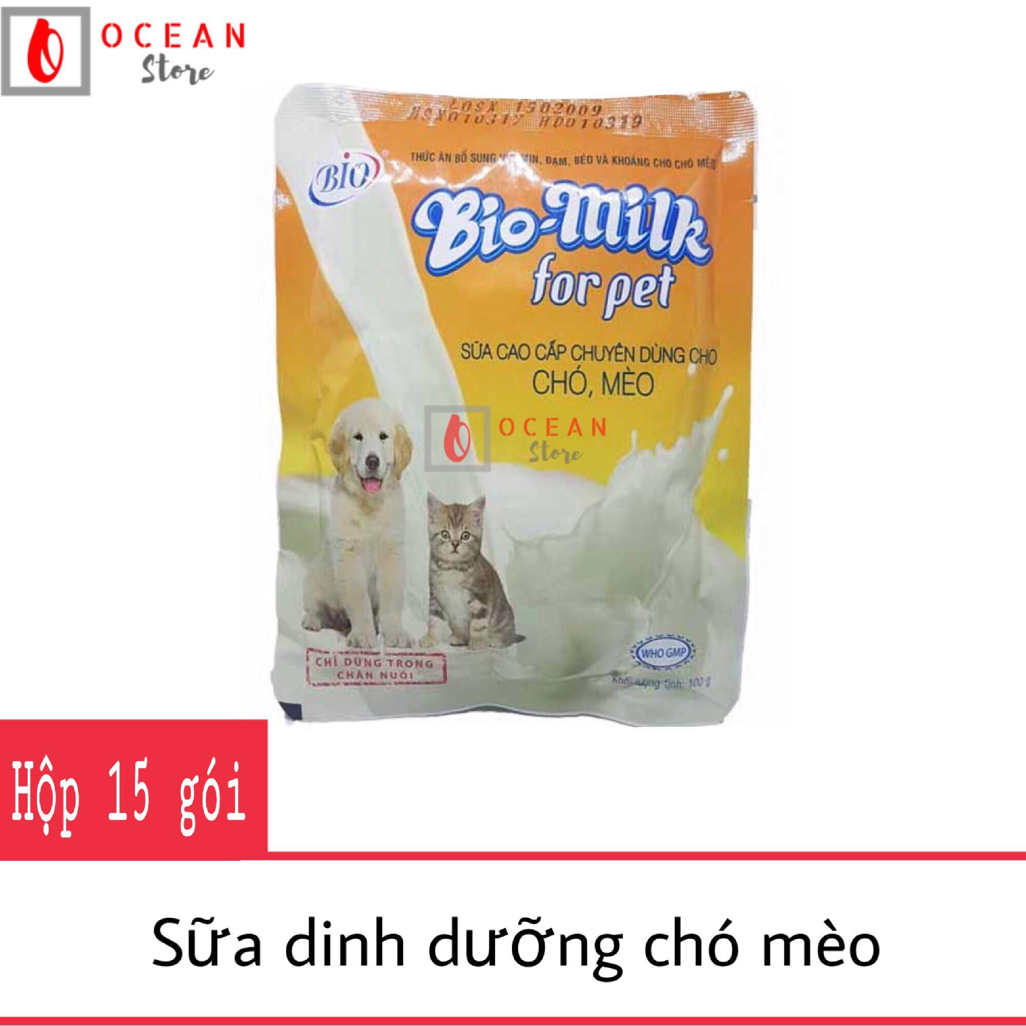 Sữa dinh dưỡng cho chó mèo - 1 Hộp sữa Bio Milk (15 gói/hộp)