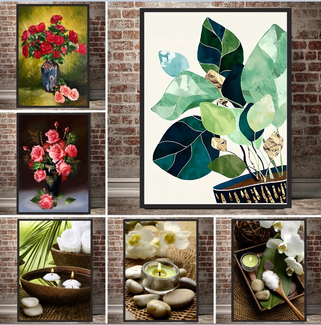 Khung Tranh Vải Canvas Tranh Treo Tường - Nhiều mẫu tranh đẹp - Kèm Khung 40x60 cm