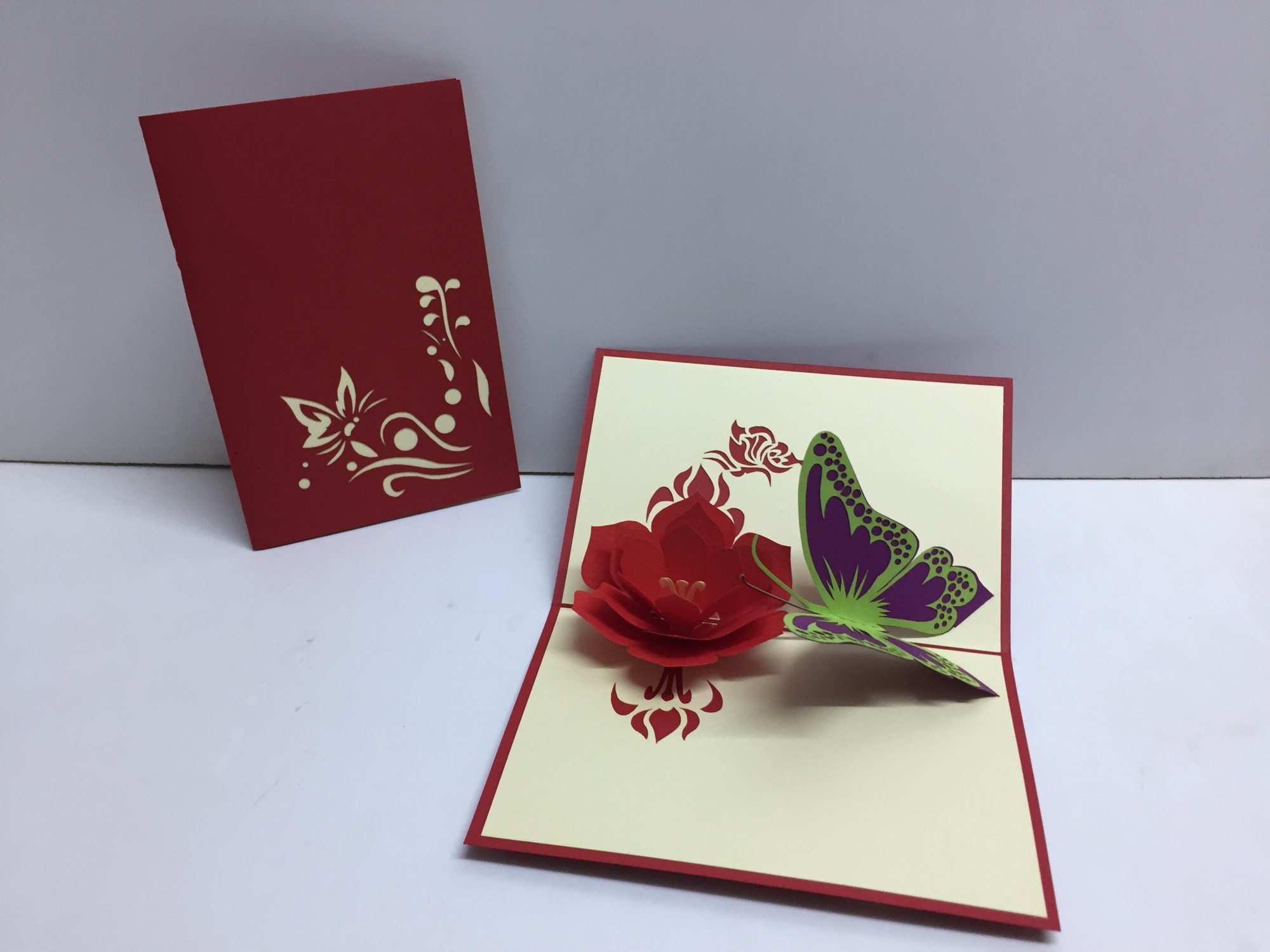 Hoa và bướm 1 - flower - thiệp 3d