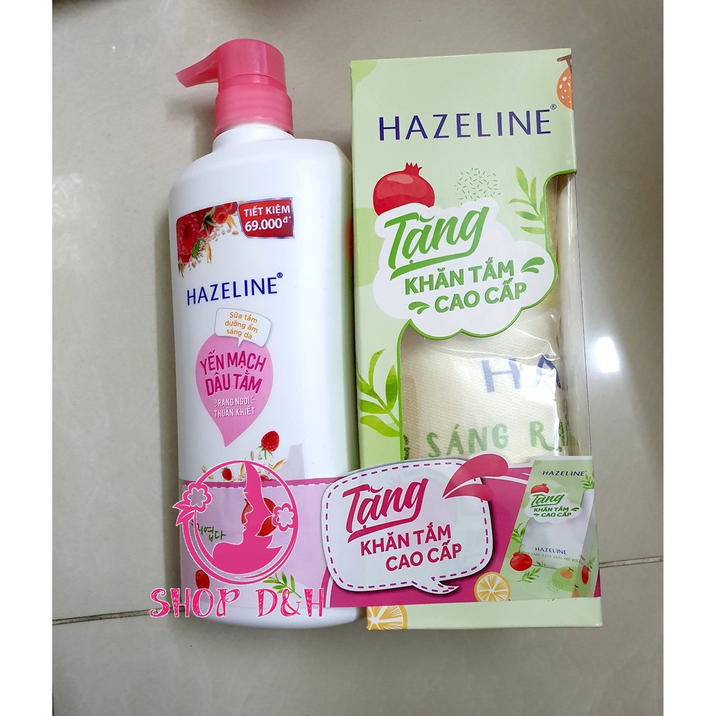 Sữa Tắm Hazeline Yến Mạch Dâu Tằm ( Tặng Khăn Cao Cấp) (667Ml)
