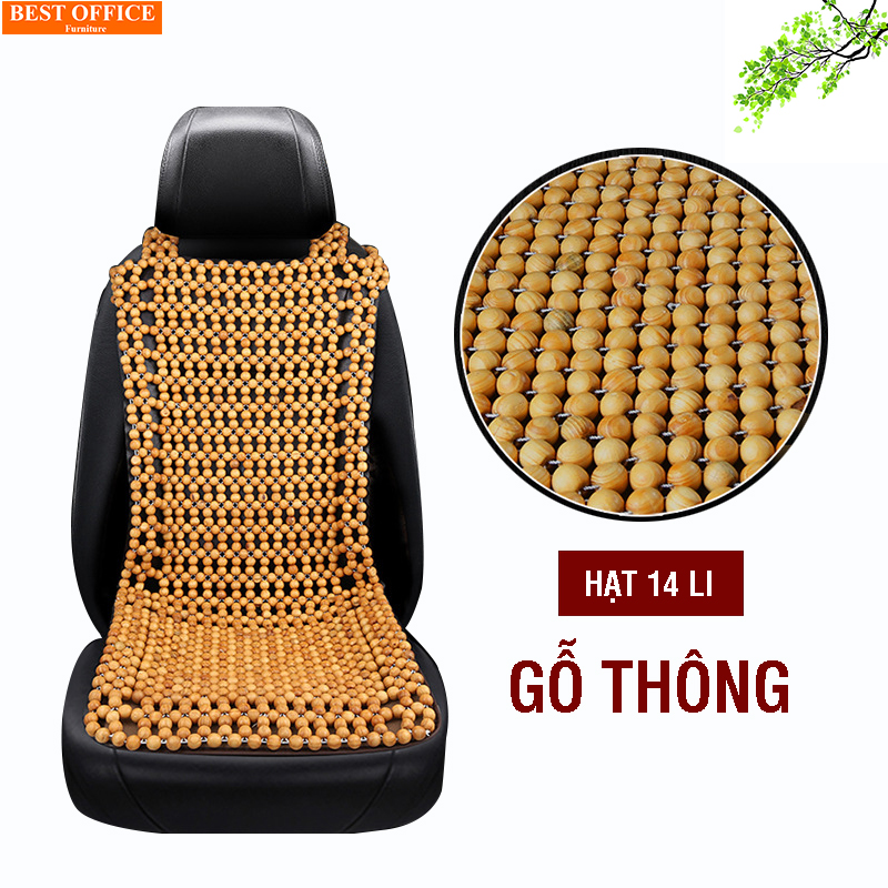 Lót ghế ô tô hạt gỗ thông tự nhiên siêu thoáng mát, lắp vừa mọi ghế ô tô, đệm hạt gỗ giúp lưu thông khí huyết, ngăn ra mồ hôi