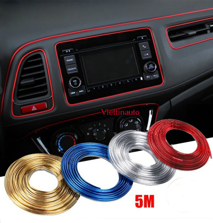 Chỉ nẹp Viền trang trí Nội thất Ô tô - Màu đỏ