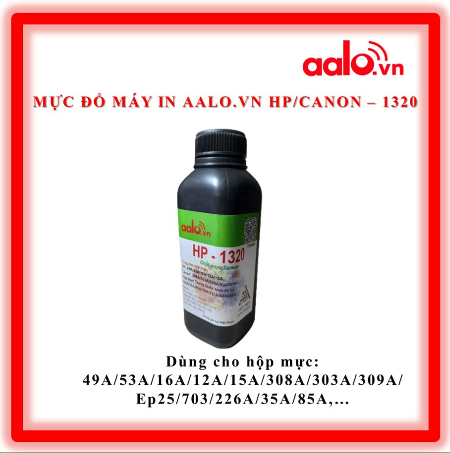 Mực đổ máy in aalo.vn hp /canon 1320 dùng cho hộp mực 12a 49a 337a 226a