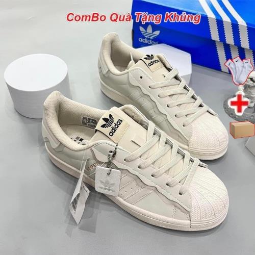﹉✕ Giày Adidas Superstar Das Sò 3 Màu Kem Hồng Xanh Giày thể thao Adidas Sò Trắng bản cao cấp