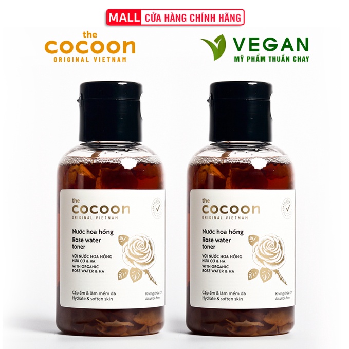 Combo 2 chai Nước hoa hồng Cocoon Rose Water Toner cấp ẩm cho da