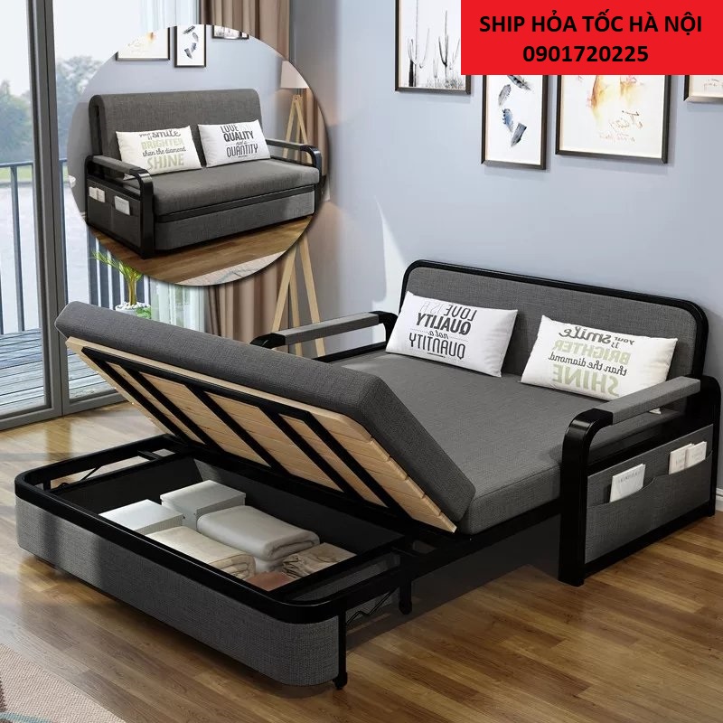 Ghế sofa giường thông minh,Giường Sofa đa năng, giường sofa thông minh gấp gọn -Tặng kèm 2 gối (kích thước Rộng 1,3m- x Dài 1,9m)