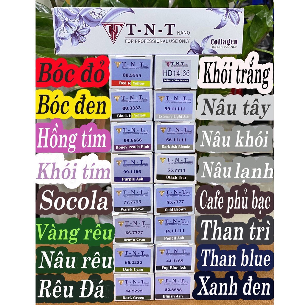 Thuốc nhuộm tóc, màu nhuộm tóc tnt plus chính hãng, màu nhuộm siêu dưỡng, lên màu chuẩn và nhanh chóng