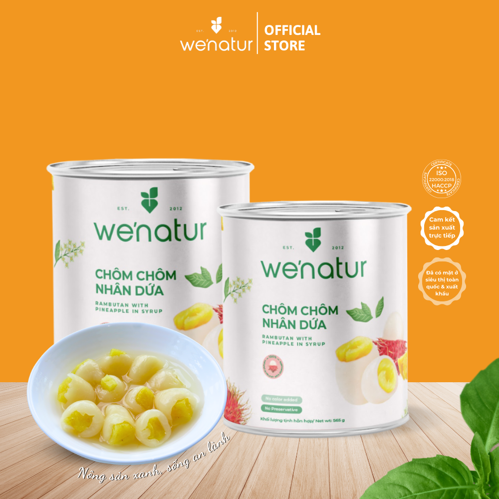 Combo 2 chôm chôm nhân dứa ngâm nước đường we'natur 565g