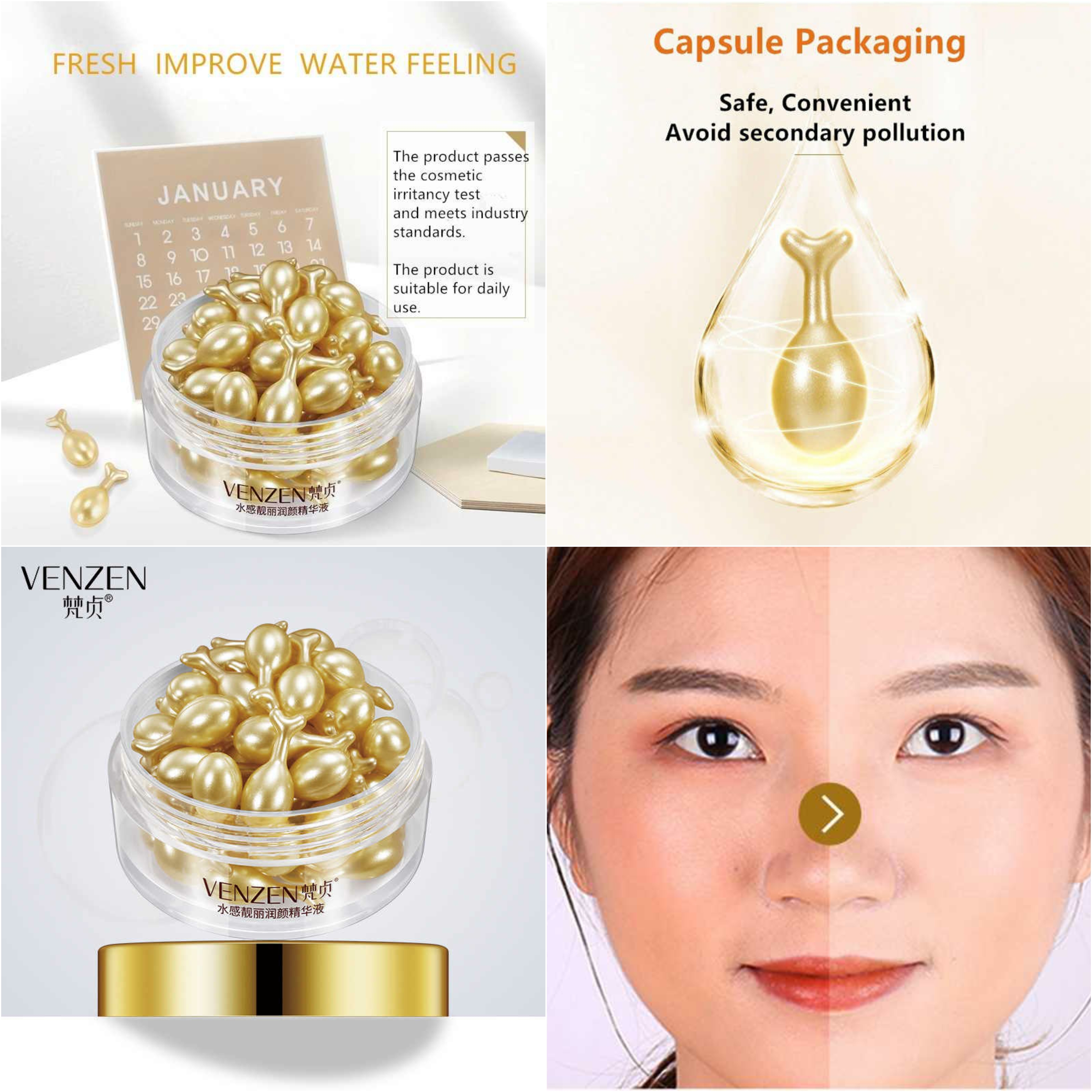 Viên Bôi Vitamin dưỡng da Venzen hộp 30v