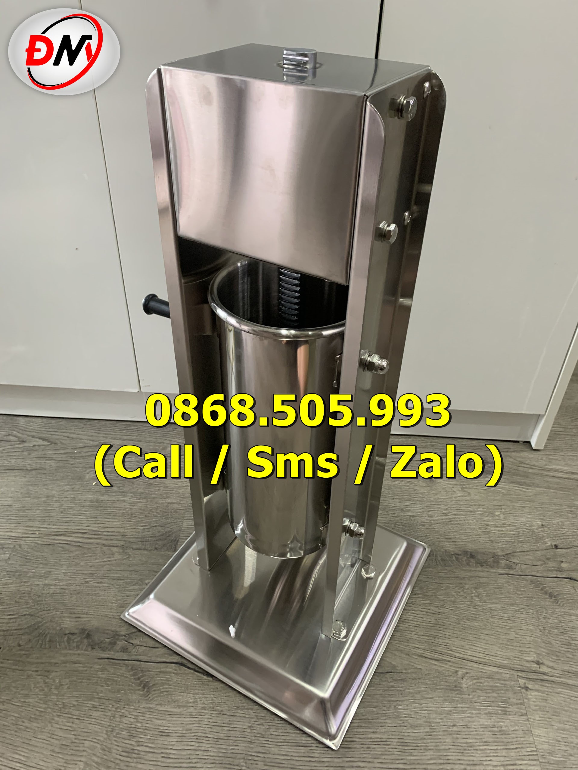 Máy đùn xúc xích ,lạp xưởng 5 lít quay tay, 5 cỡ ống, inox 304