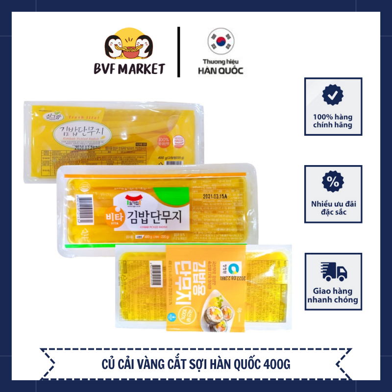 Củ cải muối vàng làm kimbab hàn quốc hộp 400gram
