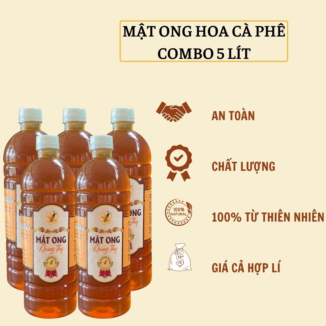 5 Lít Mật Ong Hoa Cà Phê Nguyên Chất - Cam kết chất lượng, hỗ trợ tiêu hóa, tăng sức đề kháng
