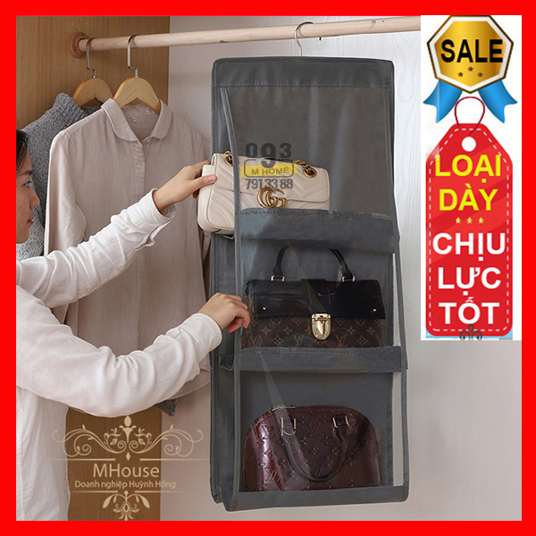 [HCM]Túi Treo Tường Đa Năng Giá Treo Túi Xách 6 Ngăn Size 90x35 Cm