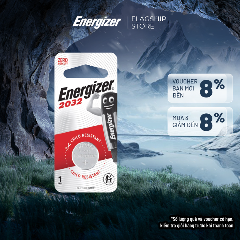 Pin cúc áo energizer lithium e-cr 2032 bp1 - vỉ 1 viên