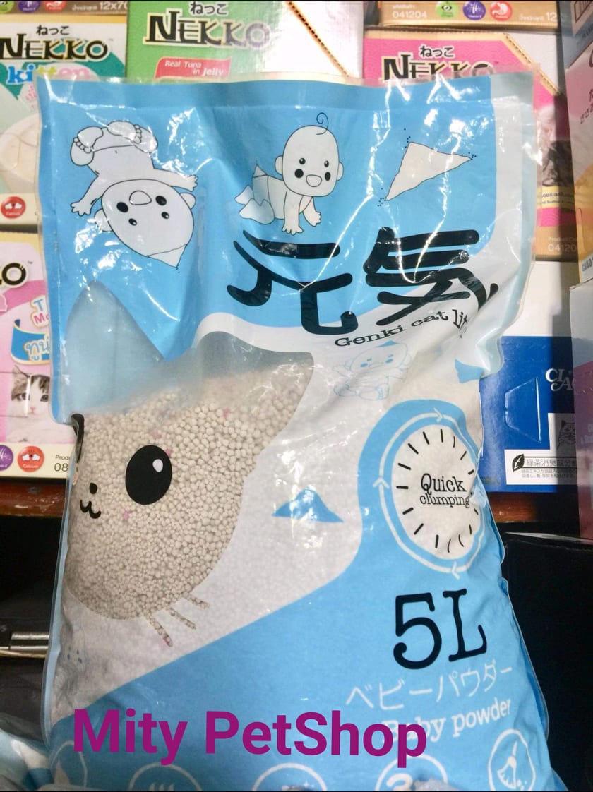 [HCM]Cát Genki 5 L  Vệ sinh cho Mèo .Cát Nhật , Hương Phấn .