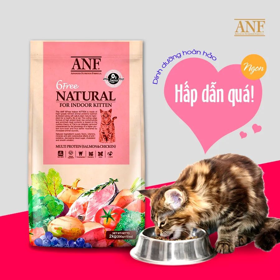 Hạt khô hữu cơ cho mèo con - ANF Natural Indoor Kitten-400gr