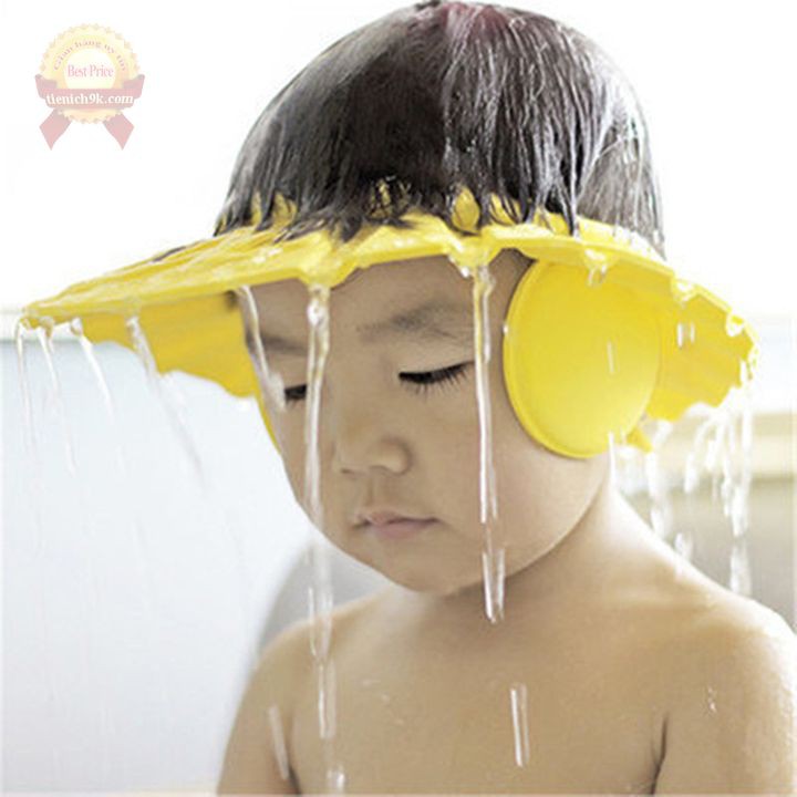 Mũ gội đầu chống nước cho bé có nút cài điều chỉnh cho trẻ từ 3 tháng tuổi