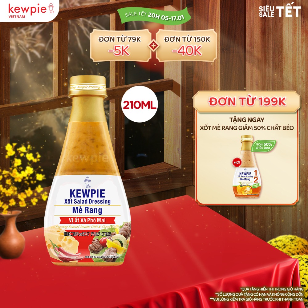 Xốt Salad Dressing Mè Rang Kewpie Vị Ớt & Phô Mai 210ml