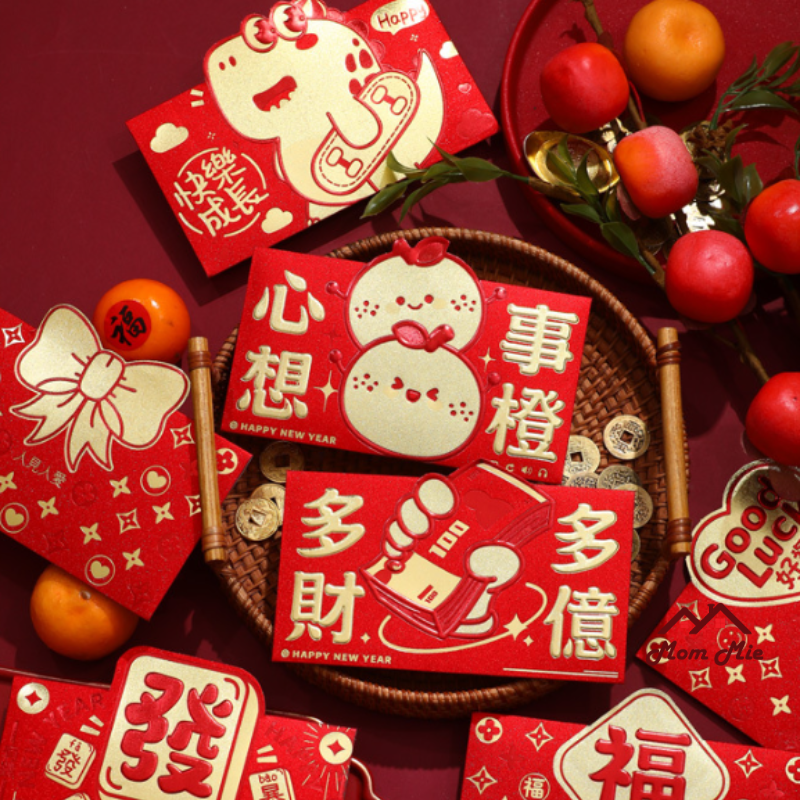 [HCM 2024] Bộ 4 bao lì xì Tết Quý Mão 2023 Mèo hoạt hình 4 kiểu khác nhau, kiểu phong thư độc đáo - LX013, LX020