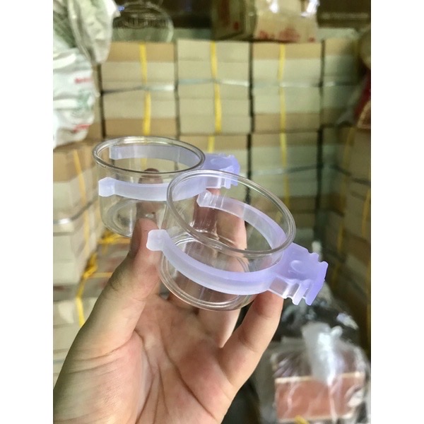 Bộ 2 cóng chim sơn ca chất liệu Mika. Phụ kiện lồng chim Main86