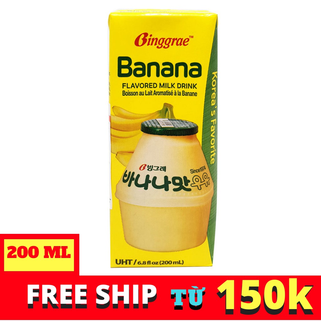 Sữa chuối binggrae hàn quốc hộp 200ml