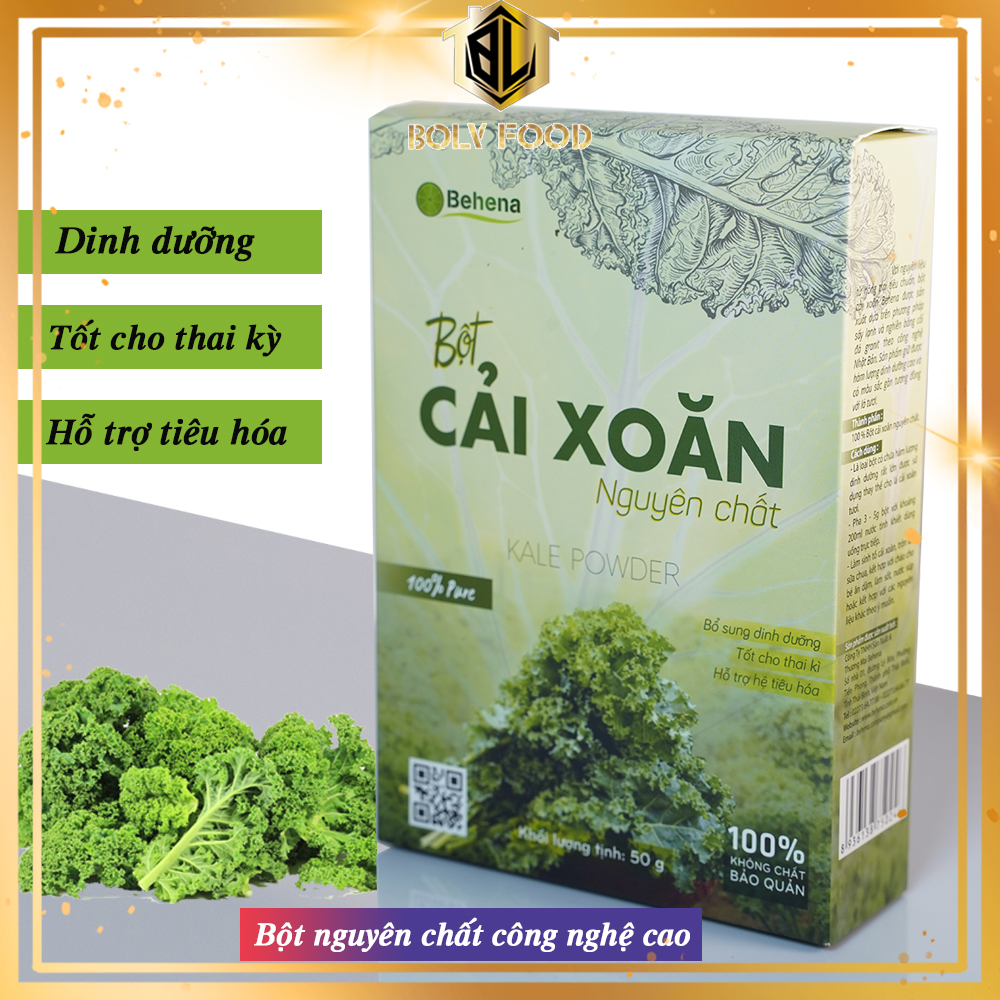 Bột cải xoăn Kale Behena - Bột ăn dặm giúp phát triển trí não bé yêu 50gr - Bolyfood