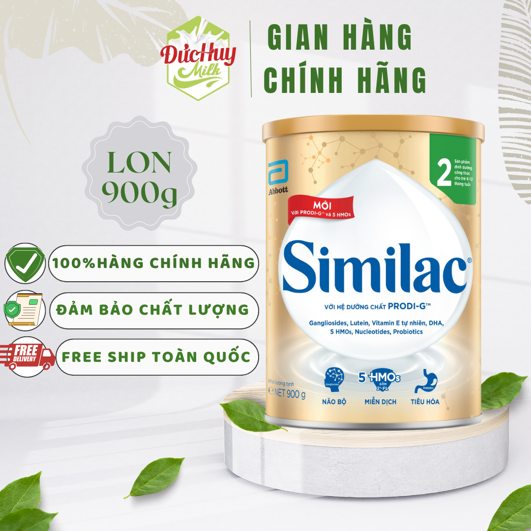 Sữa bột Similac 2 900g đột phá dinh dưỡng 5G cho trẻ từ 6-12 tháng tuổi miễn dịch khỏe nhanh trí tựa "5G" (T11/23)(