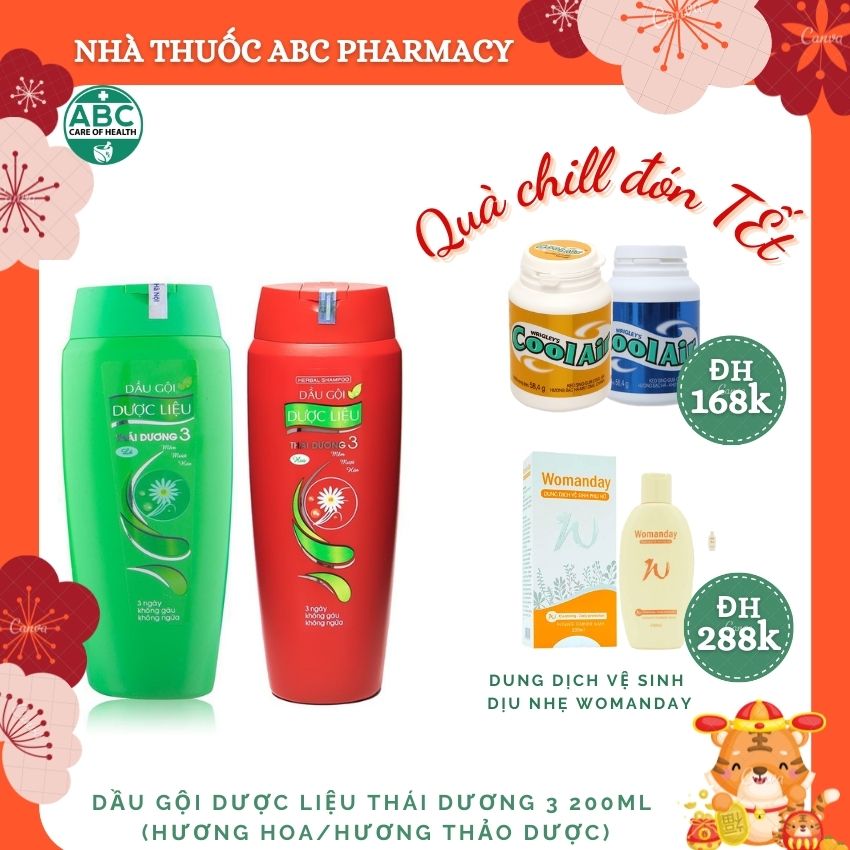 DẦU GỘI DƯỢC LIỆU THÁI DƯƠNG 3 200L giảm ngứa, giảm rụng tóc (Hương hoa/hương thảo dược) hãng Sao Thái Dương
