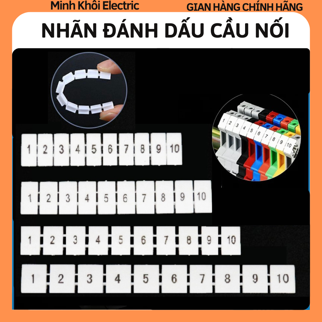 Nhãn đánh dấu cầu nối terminal UK-EB không số, thanh ghi nhãn zb, nhãn đánh số