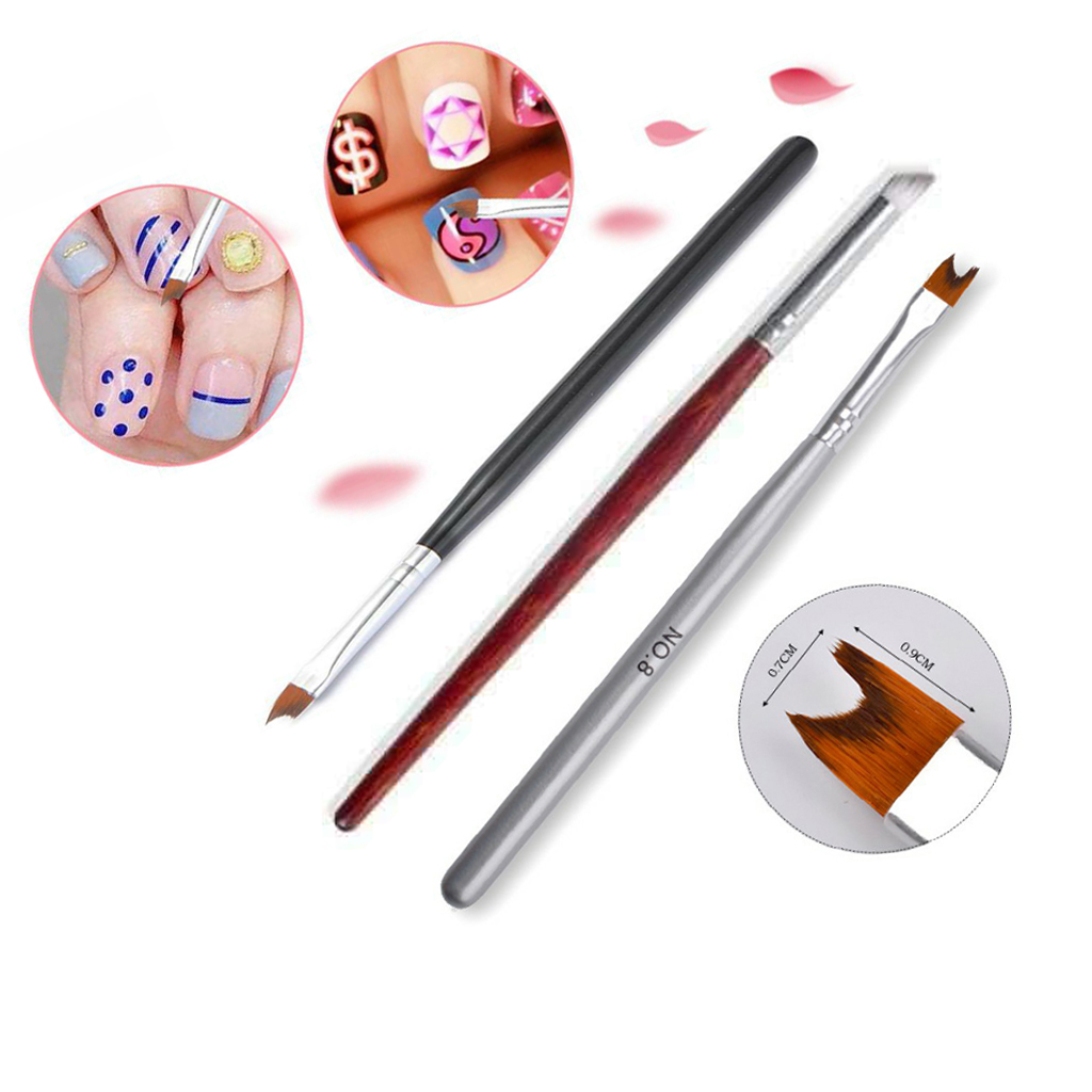 Cọ omber cán gỗ, cọ phen khuyết, cọ phen vát chăm sóc trang trí móng làm đẹp nail mi thời trang nữ shop HNnail