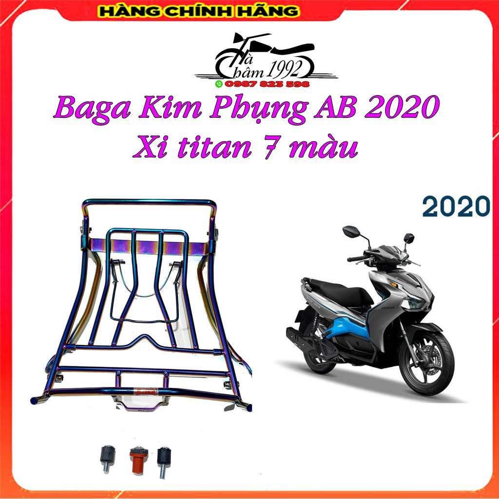 Baga xe ab 2020-21, gác baga airblade 2020-22 hàng dầy 10 li kèm ốc, xi titan 7 màu