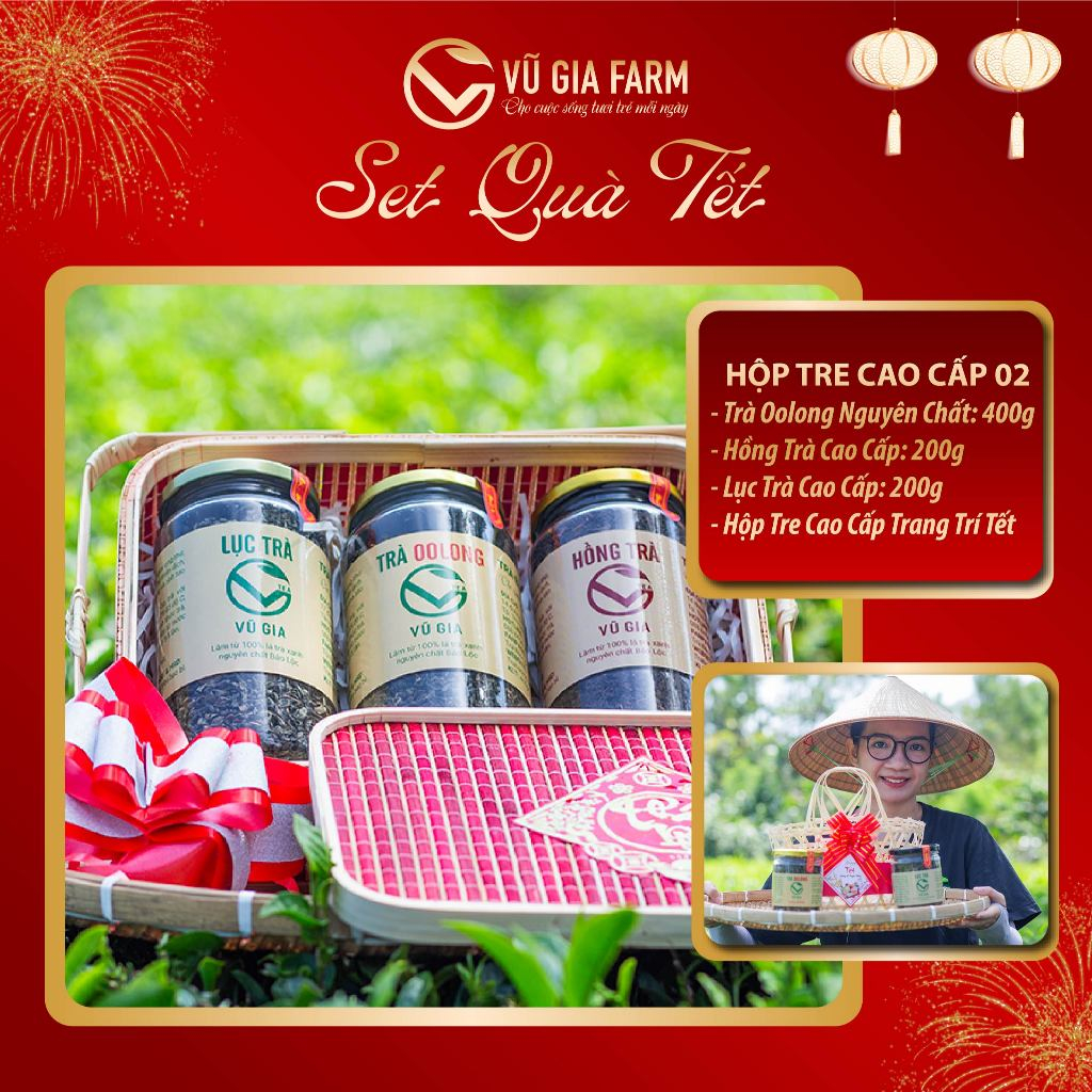 [SET QUÀ] Set Trà Xuân + Đặc Sản Lâm Đồng Tự Chọn Vũ Gia Farm