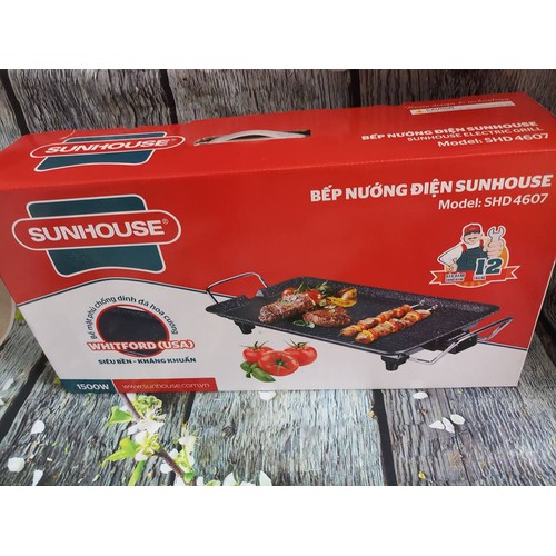 Bếp Nướng Không Khói Sunhhouse 4607 - Bếp nướng vân đá Sunhouse Hapyycall .