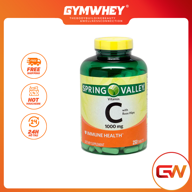 Spring valley vitamin c 1000mg hỗ trợ sức khoẻ tăng khả năng miễn dịch 250 viên