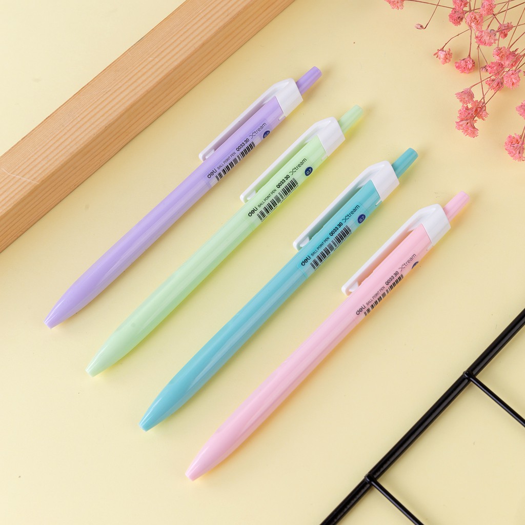 Combo 5 Chiếc Bút Bi DELI Ngòi 0.7mm Mực Xanh - EQ03236 [Mẫu Ngẫu Nhiên]
