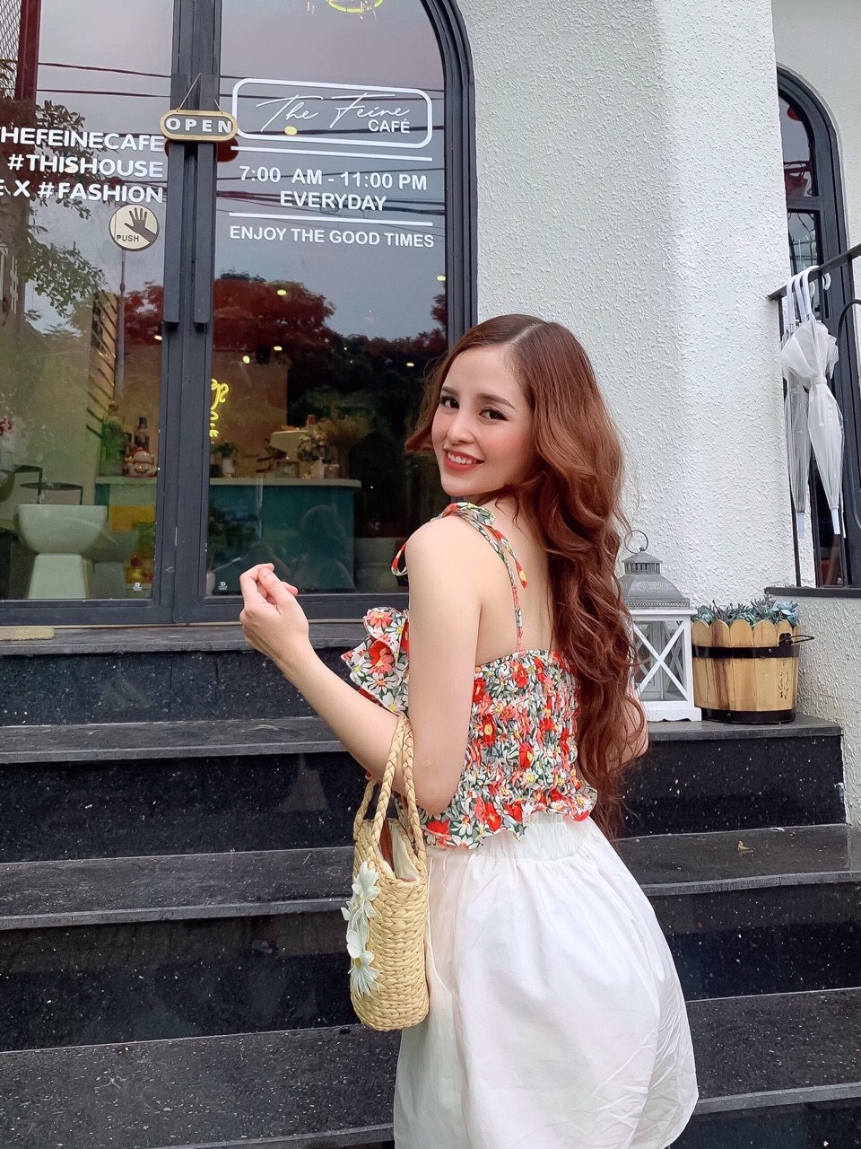 Set áo hoa 2 dây tâng quần sọt siêu dễ thương m002