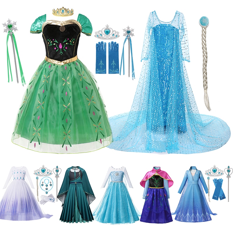 Váy Nữ hoàng Elsa Cosplay Elsa Anna Girls  Mẫu mới nhất 2020 Frozen 2 Cho  bé