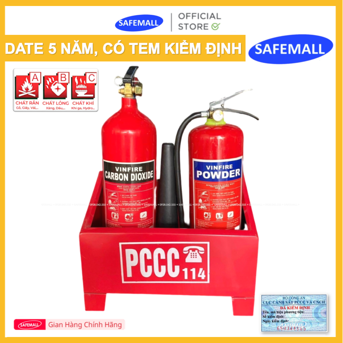 ABC powder fire extinguisher 4kg CO2 fire extinguisher fire extinguisher with vinfire tester stamp New Year 5 fire extinguisher-authentic safety Mart official