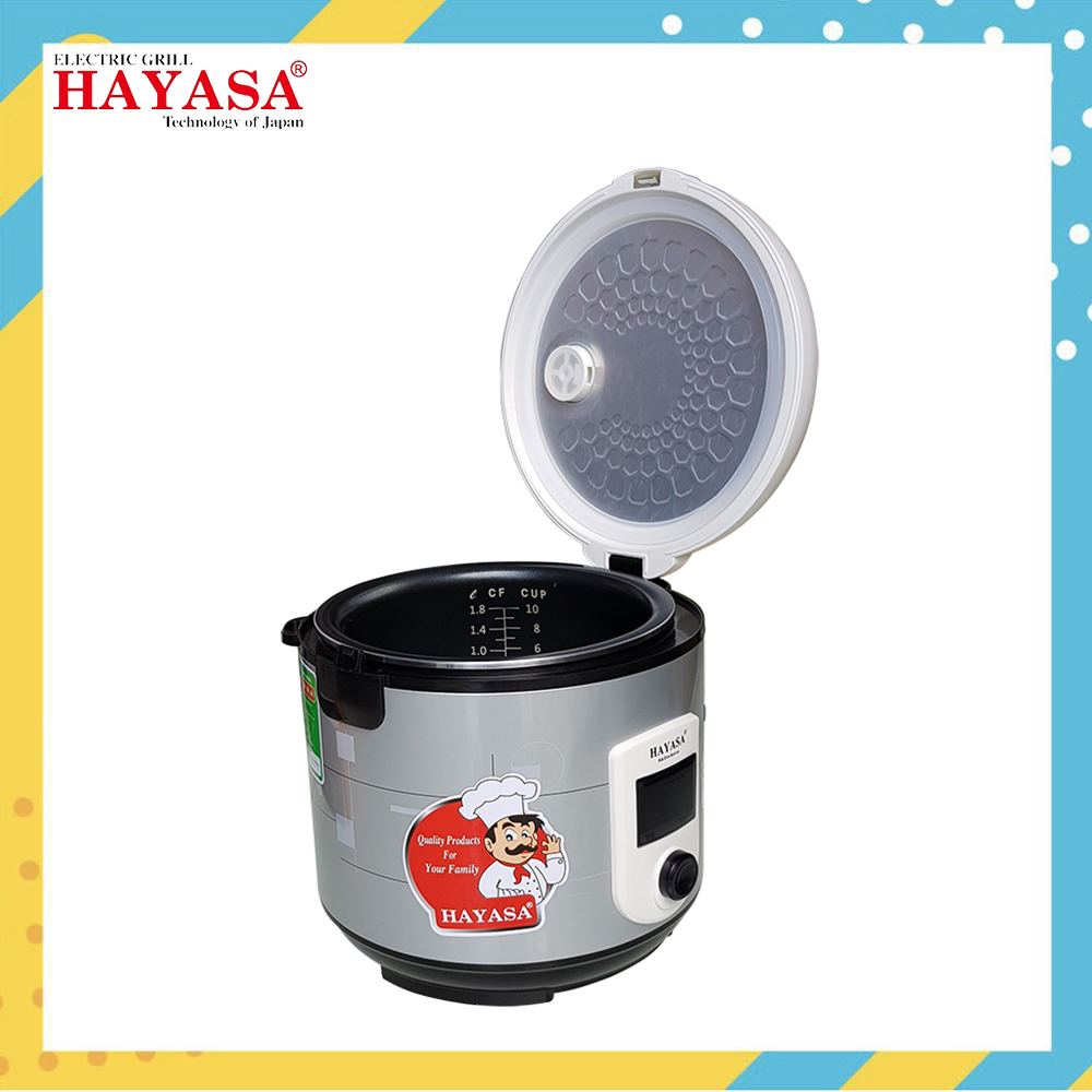 Nồi cơm điện lòng niêu dày dung tích 1.8l, 700w hayasa ha-186