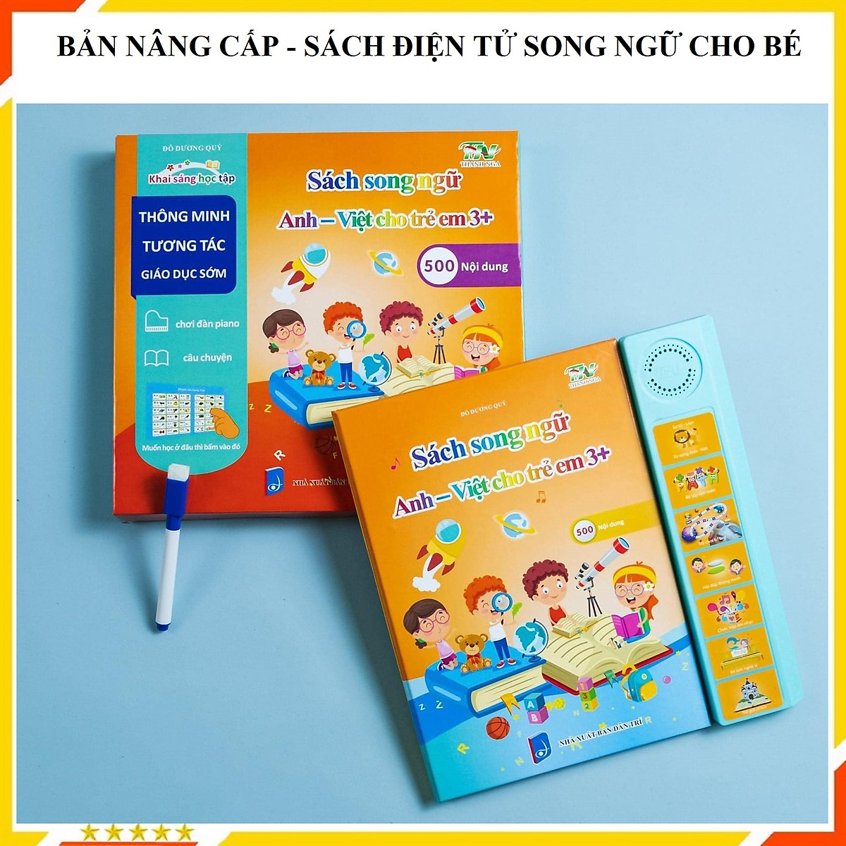 BẢN NÂNG CẤP MỚI - Sách nói điện tử song ngữ trẻ em kèm đàn và kể chuyện  - Sách quý điện tử song ngữ Anh – Việt cho bé - Đồ Chơi Trẻ Em