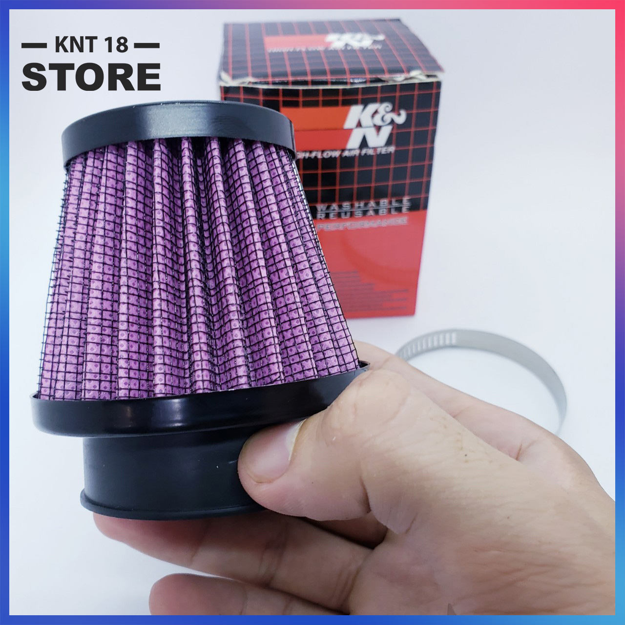 Lọc gió trụ pô e kn nấm tăng tốc kèm theo 2 co gắn các dòng xe