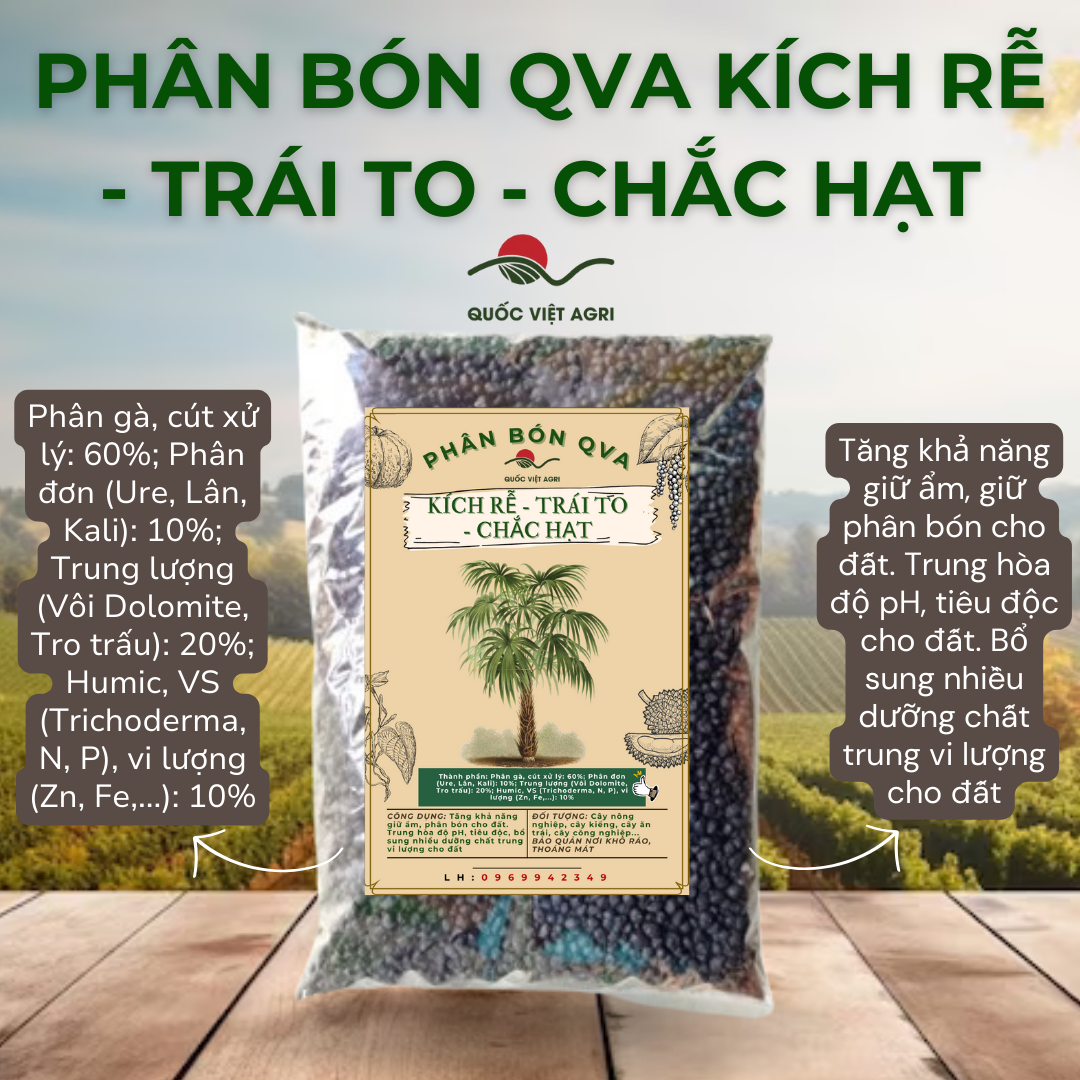 Phân bón qva kích rễ - trái to - chắc hạt
