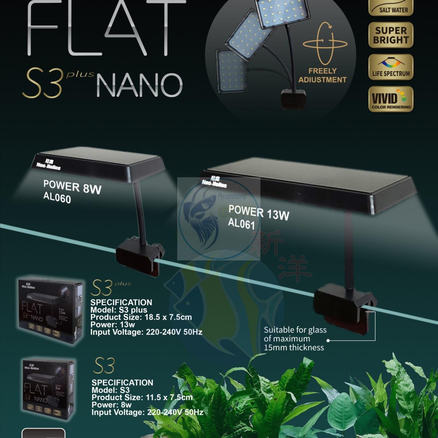 Đèn led neo helios đỏ cá flat s3 plus nano đánh đỏ cá không đỏ nước chuyên dụng cho hồ thủy sinh, hồ cá nhỏ