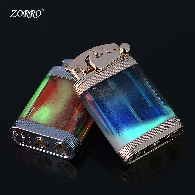 Bật Lửa Xăng Đá Lộ Thiên Zorro Z733 Cát Dạ Quang Fullbox Tặng Kèm Phụ Kiện - Hộp Quẹt Thích Hợp Làm Quà Sưu Tầm, Quà Tặng